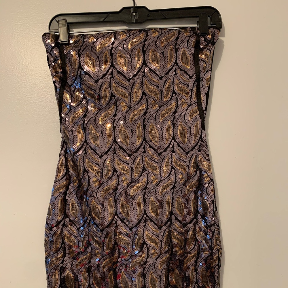BeBe Gold and Black Party/Cocktail Dress